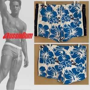 Aussiebum Floral Swim Trunks 36-40 Gently worn 100% polyester Elastic waist